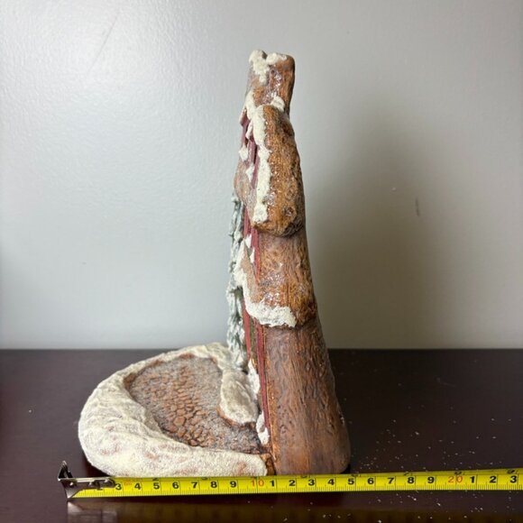 Craft Fair 1990's Vintage Holiday House Unique 9" Votive Holder Flat Profile - Picture 11 of 11